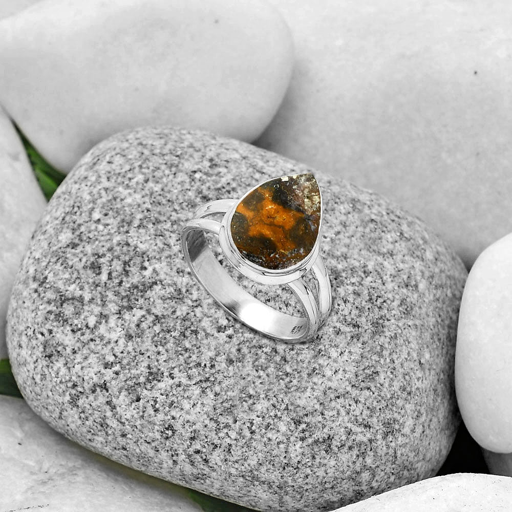 Natural Indian Blanket Jasper Ring size-8.5 R-1008 SDR190335