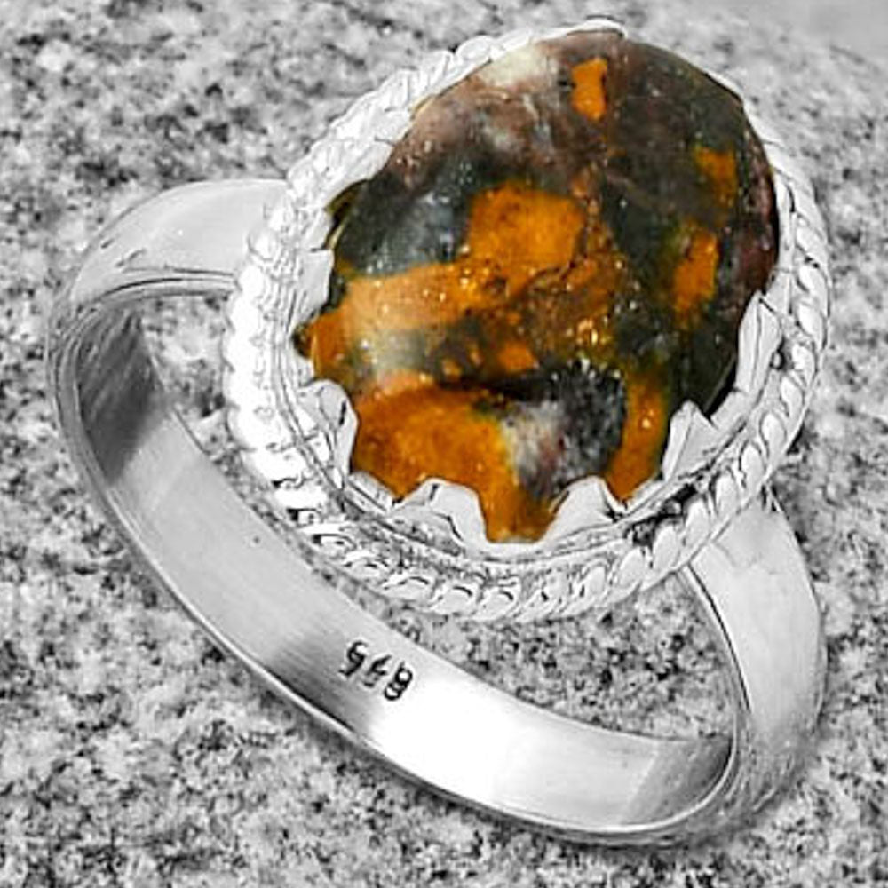 Natural Indian Blanket Jasper Ring size-8.5 R-1474 SDR190359