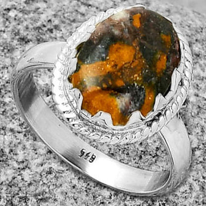 Natural Indian Blanket Jasper Ring size-8.5 R-1474 SDR190359