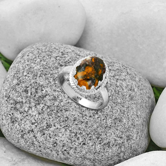 Natural Indian Blanket Jasper Ring size-8.5 R-1474 SDR190359