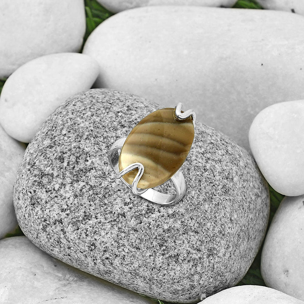 Natural Flint Stone Ring size-7.5 R-1479 SDR190418