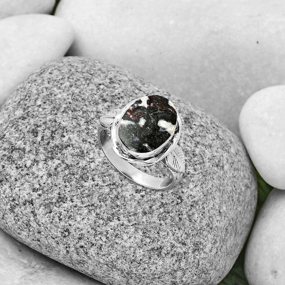 Natural Indian Blanket Jasper Ring size-7.5 R-1083 SDR190423