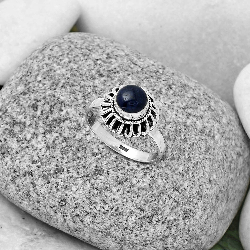 Natural Sodalite Ring size-7.5 R-1596 SDR190425
