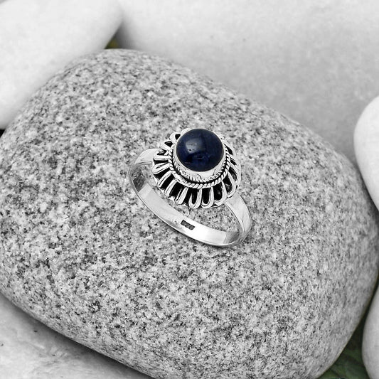 Natural Sodalite Ring size-7.5 R-1596 SDR190425