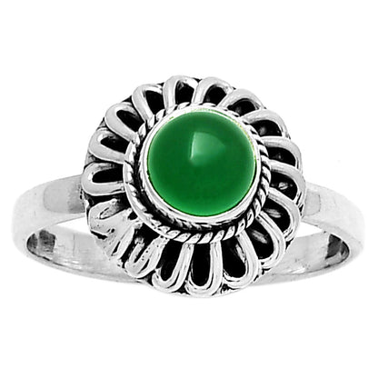 Natural Green Onyx Ring size-8.5 R-1596 SDR190428