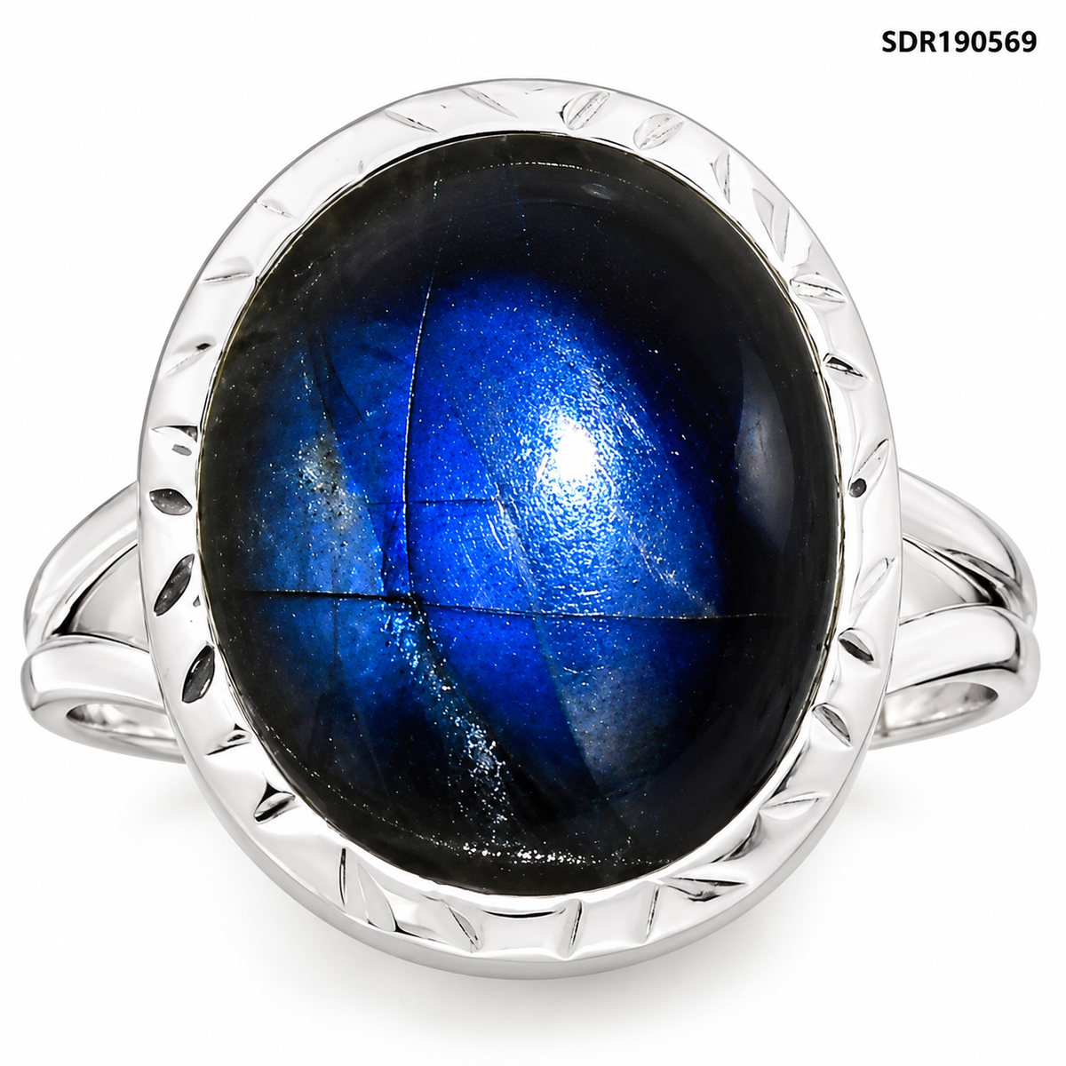 Blue Fire Labradorite - Madagascar Ring size-8 R-1074 SDR190569