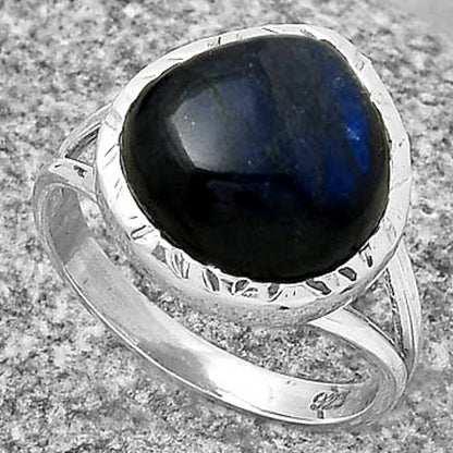 Blue Fire Labradorite - Madagascar Ring size-8 R-1074 SDR190657
