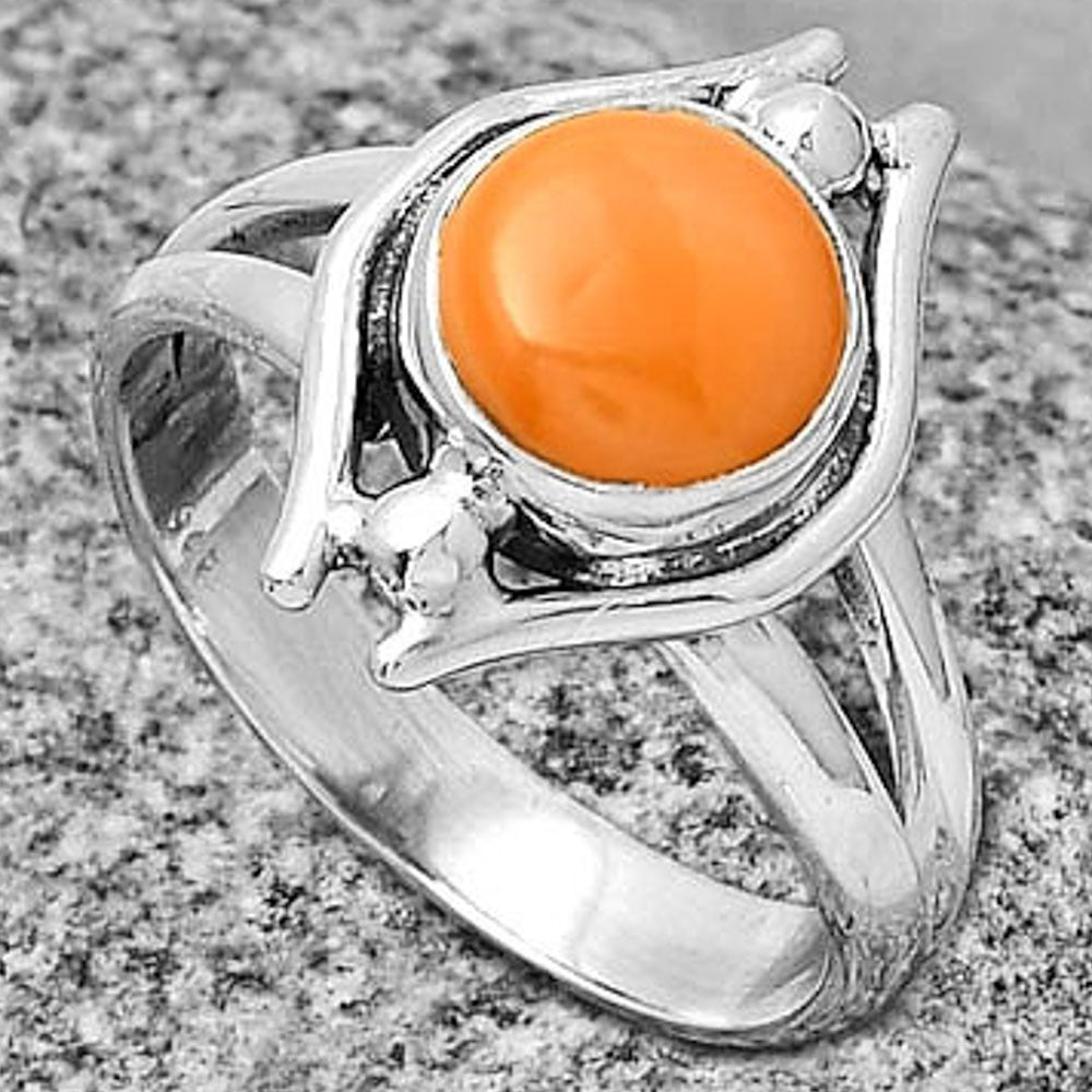 Natural Spiny Oyster Shell Arizona Ring size-7.5 R-1663 SDR190755