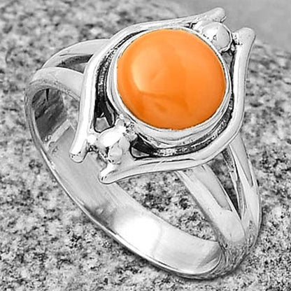 Natural Spiny Oyster Shell Arizona Ring size-7.5 R-1663 SDR190755