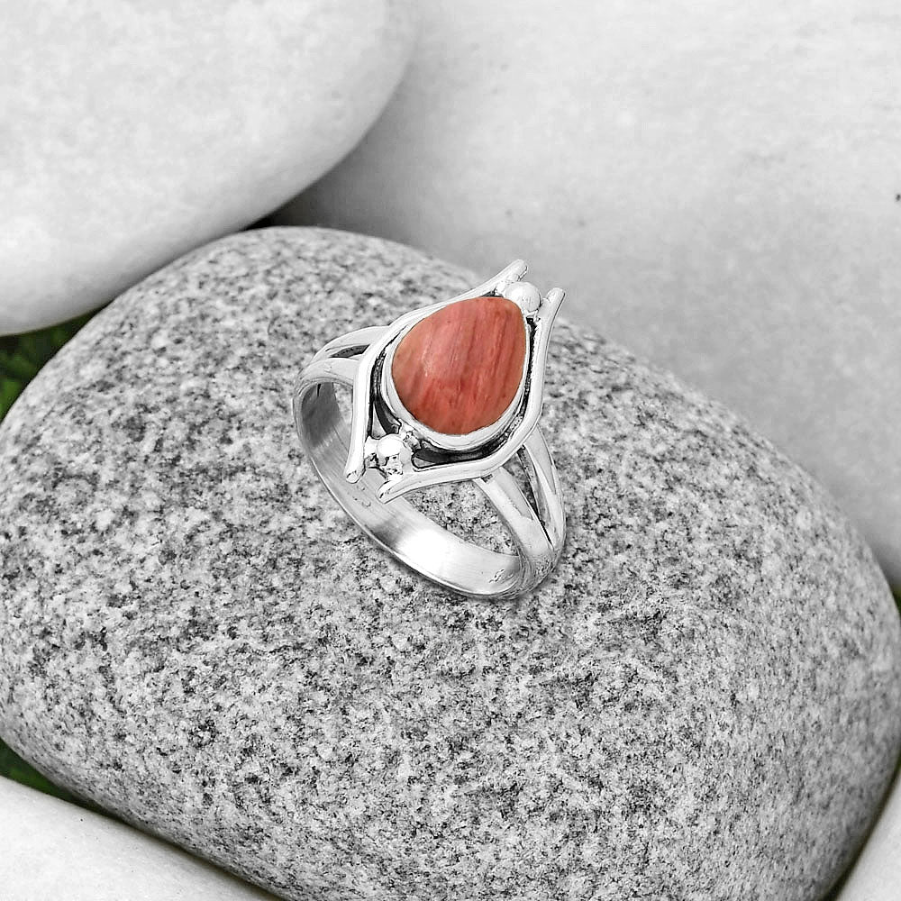 Natural Pink Tulip Quartz Ring size-7 R-1663 SDR190767