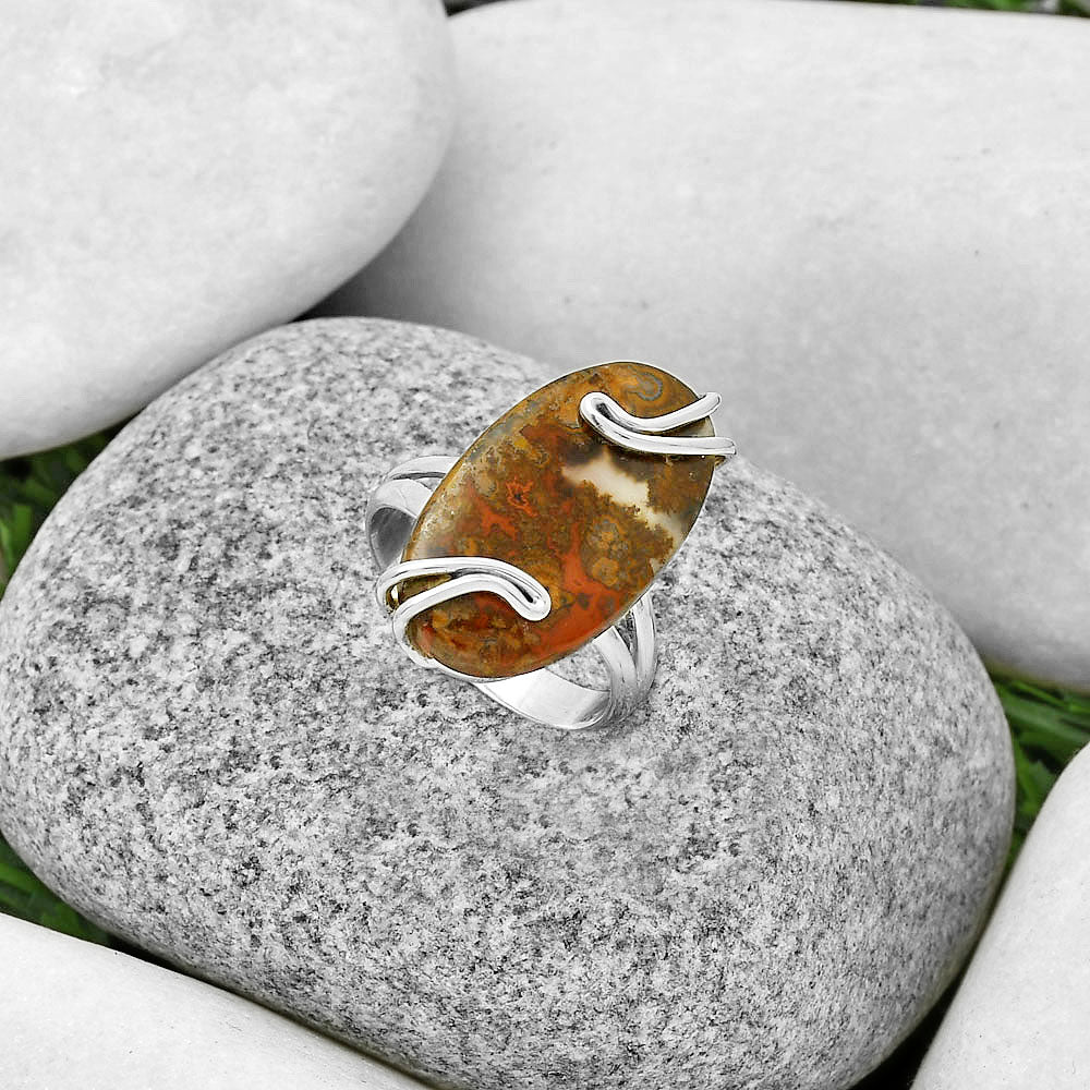 Natural Rare Cady Mountain Agate Ring size-7.5 R-1502 SDR190944