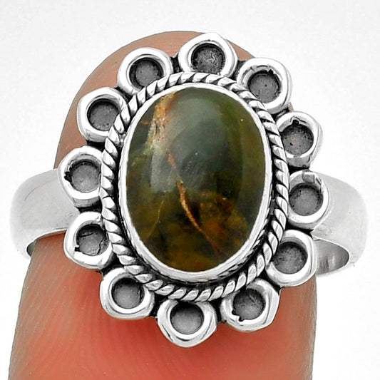 Natural Chrome Chalcedony Ring size-8.5 R-1256 SDR191134