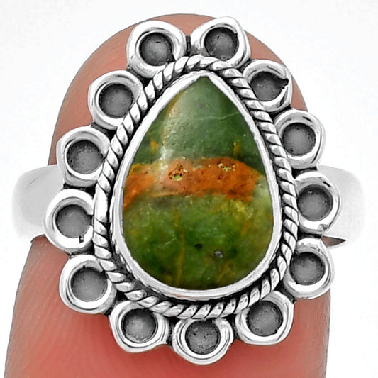 Natural Chrome Chalcedony Ring size-6.5 R-1256 SDR191145