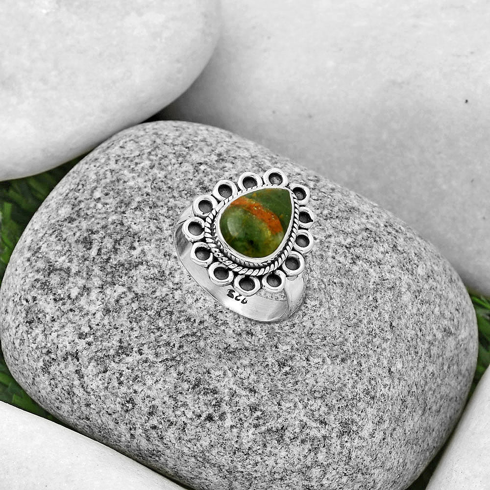 Natural Chrome Chalcedony Ring size-6.5 R-1256 SDR191145