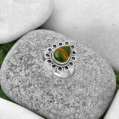 Natural Chrome Chalcedony Ring size-6.5 R-1256 SDR191145