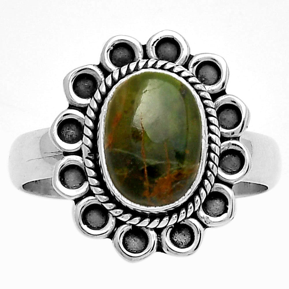 Natural Chrome Chalcedony Ring size-8.5 R-1256 SDR191166
