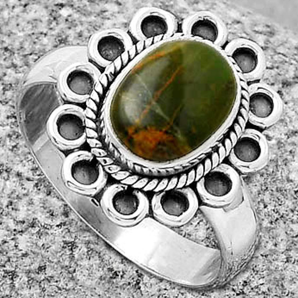 Natural Chrome Chalcedony Ring size-8.5 R-1256 SDR191166