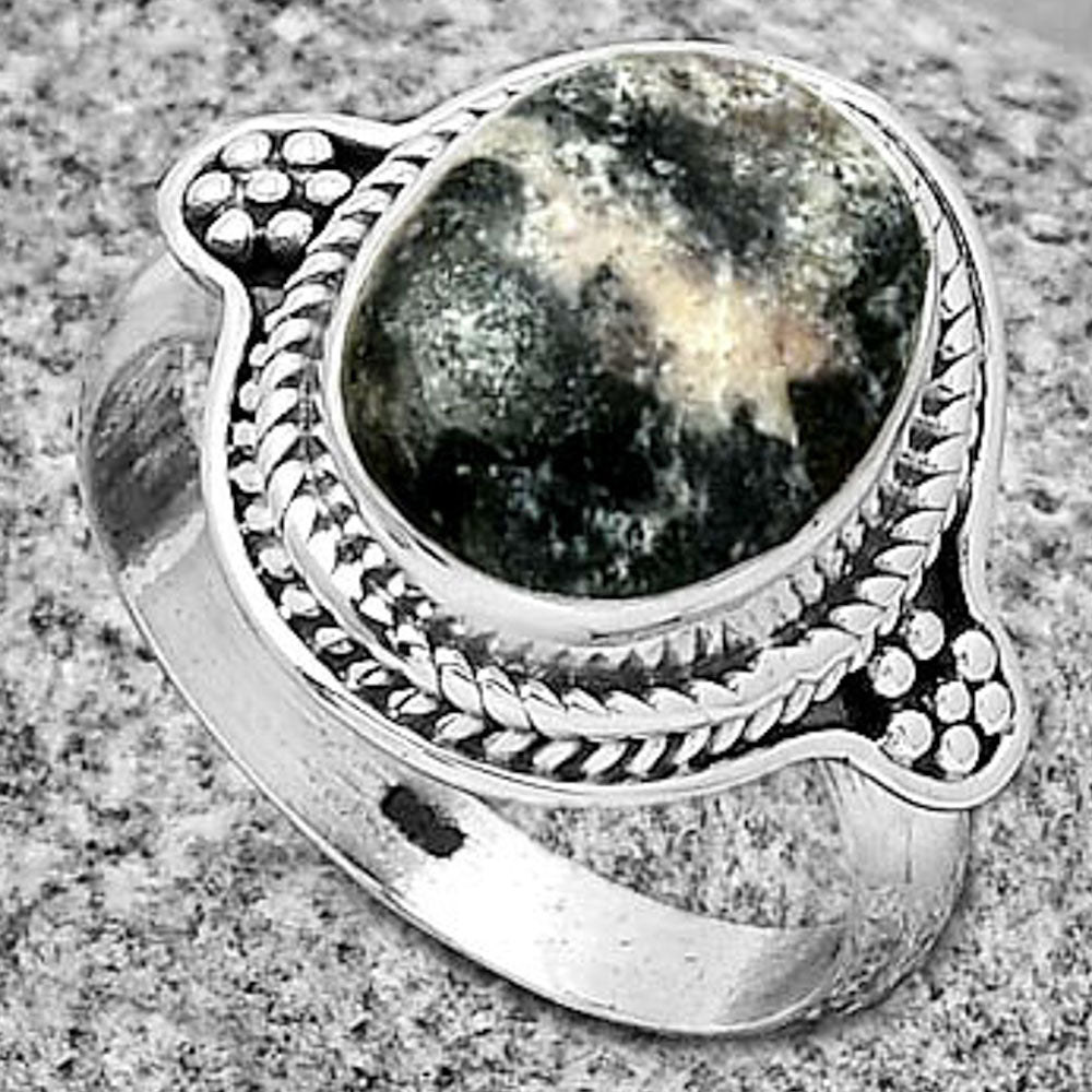 Natural Indian Blanket Jasper Ring size-7 R-1312 SDR191196