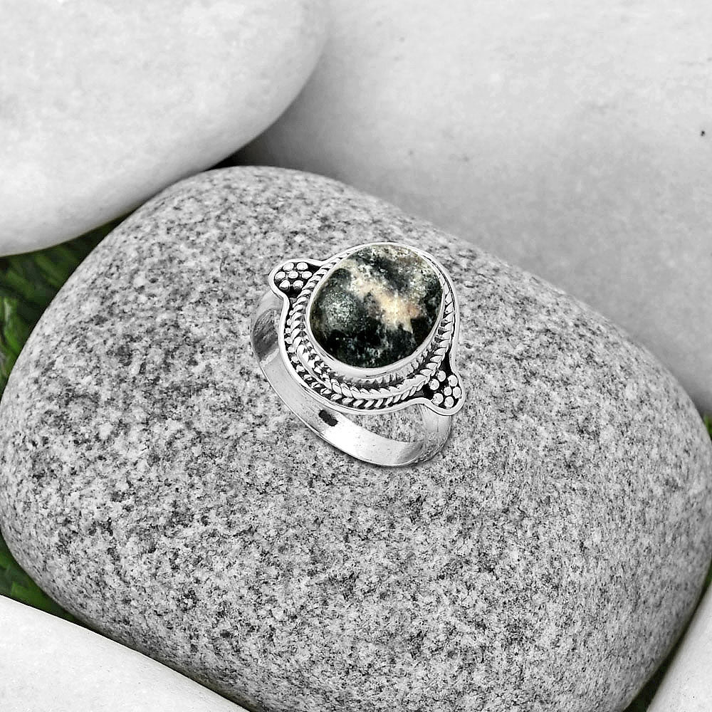 Natural Indian Blanket Jasper Ring size-7 R-1312 SDR191196