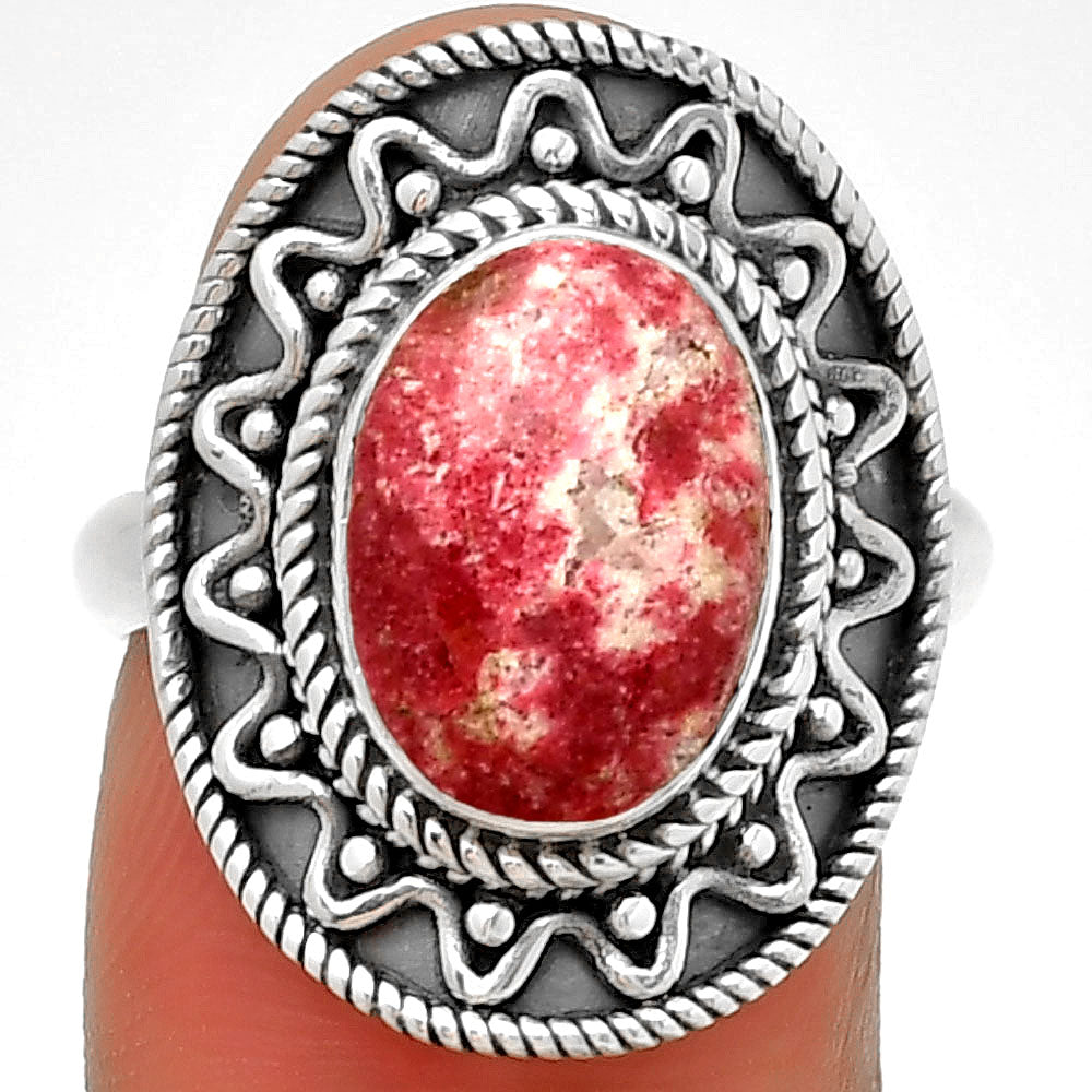 Natural Pink Thulite - Norway Ring size-7.5 R-1501 SDR191211