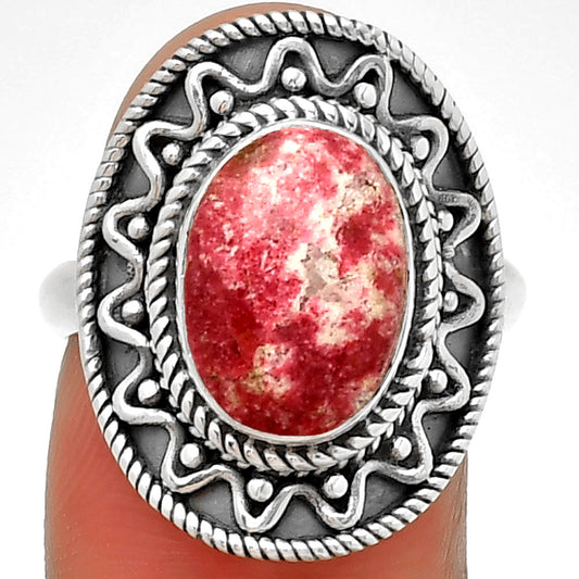 Natural Pink Thulite - Norway Ring size-7.5 R-1501 SDR191211