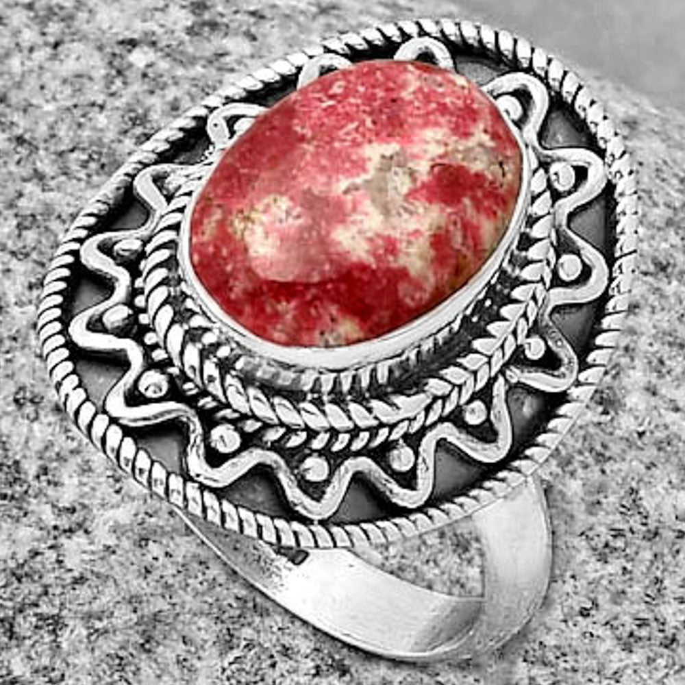 Natural Pink Thulite - Norway Ring size-7.5 R-1501 SDR191211
