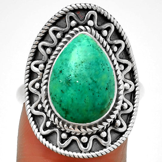 Natural Turquoise Magnesite Ring size-8 R-1501 SDR191213