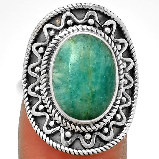 Natural Paraiba Amazonite Ring size-7 R-1501 SDR191217
