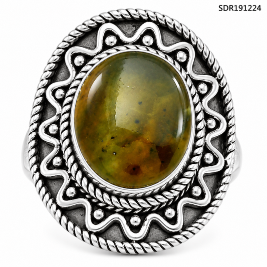 Natural Chrome Chalcedony Ring size-6.5 R-1501 SDR191224