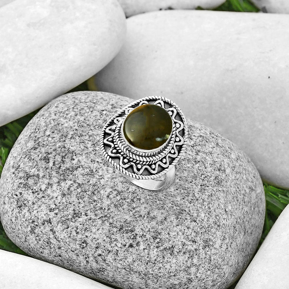 Natural Chrome Chalcedony Ring size-6.5 R-1501 SDR191224