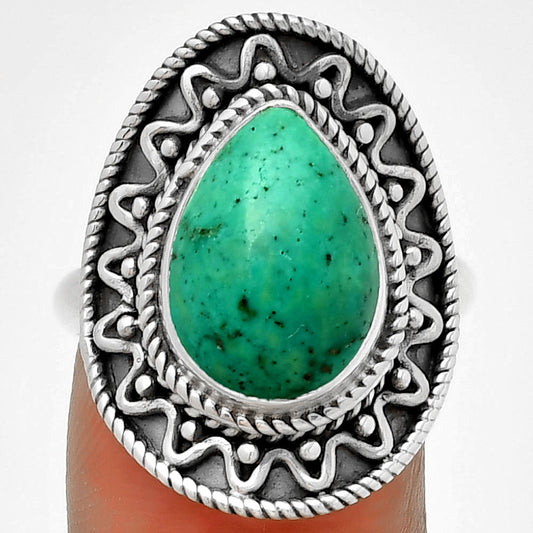 Natural Turquoise Magnesite Ring size-8 R-1501 SDR191230