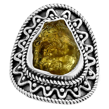 Natural Rare Kornerupine Rough Ring size-7.5 R-1501 SDR191242