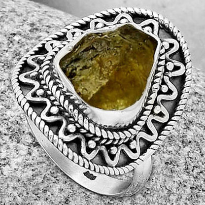 Natural Rare Kornerupine Rough Ring size-7.5 R-1501 SDR191242