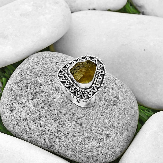 Natural Rare Kornerupine Rough Ring size-7.5 R-1501 SDR191242