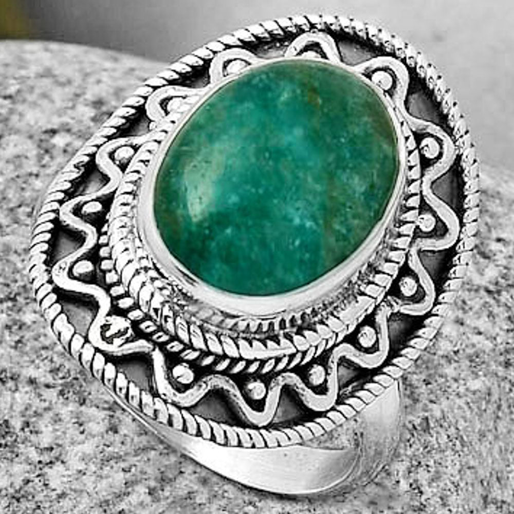 Natural Paraiba Amazonite Ring size-7.5 R-1501 SDR191249