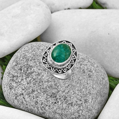Natural Paraiba Amazonite Ring size-7.5 R-1501 SDR191249