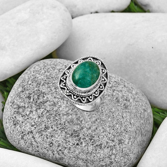 Natural Paraiba Amazonite Ring size-7.5 R-1501 SDR191249