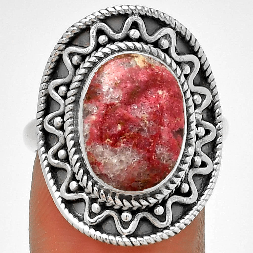 Natural Pink Thulite - Norway Ring size-8 R-1501 SDR191250