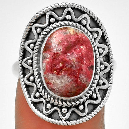 Natural Pink Thulite - Norway Ring size-8 R-1501 SDR191250
