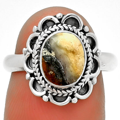 Natural Indian Blanket Jasper Ring size-7 R-1256 SDR191264