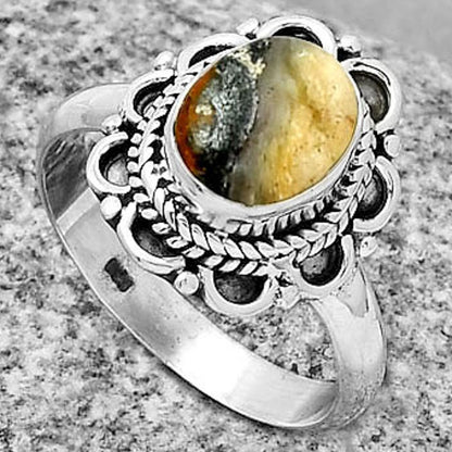 Natural Indian Blanket Jasper Ring size-7 R-1256 SDR191264