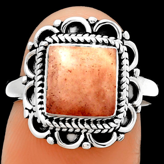 Natural Pink Scolecite Ring size-7 R-1256 SDR191286