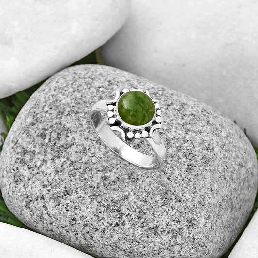 Natural Larsonite Jasper Ring size-8.5 R-1071 SDR191331