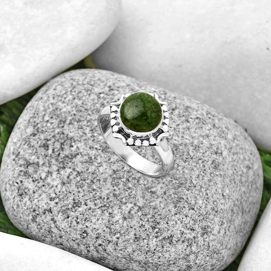 Natural Larsonite Jasper Ring size-8 R-1071 SDR191342