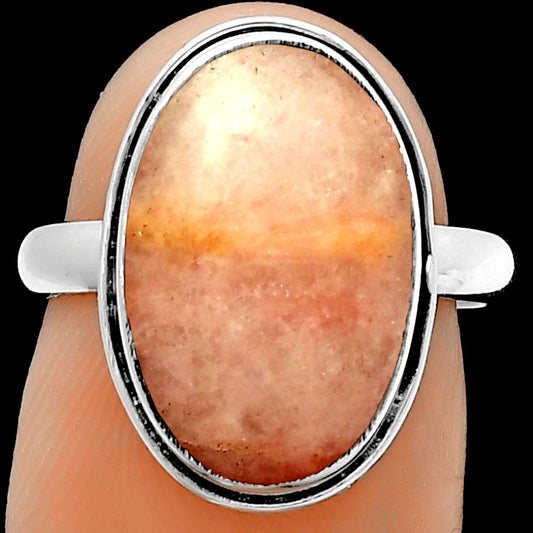 Natural Pink Scolecite Ring size-7 R-1499 SDR191458