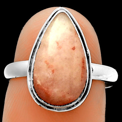 Natural Pink Scolecite Ring size-7 R-1499 SDR191459