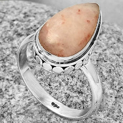 Natural Pink Scolecite Ring size-7 R-1499 SDR191459
