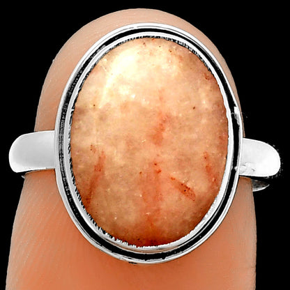 Natural Pink Scolecite Ring size-7 R-1499 SDR191460