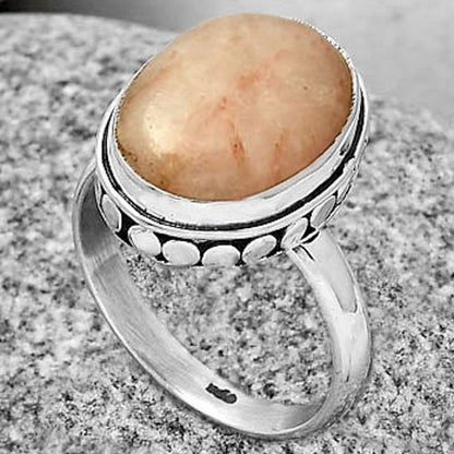 Natural Pink Scolecite Ring size-7 R-1499 SDR191460