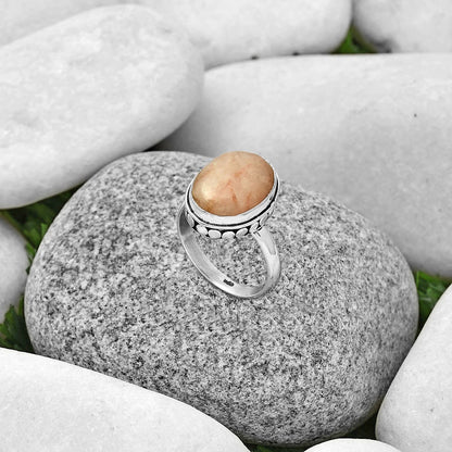 Natural Pink Scolecite Ring size-7 R-1499 SDR191460